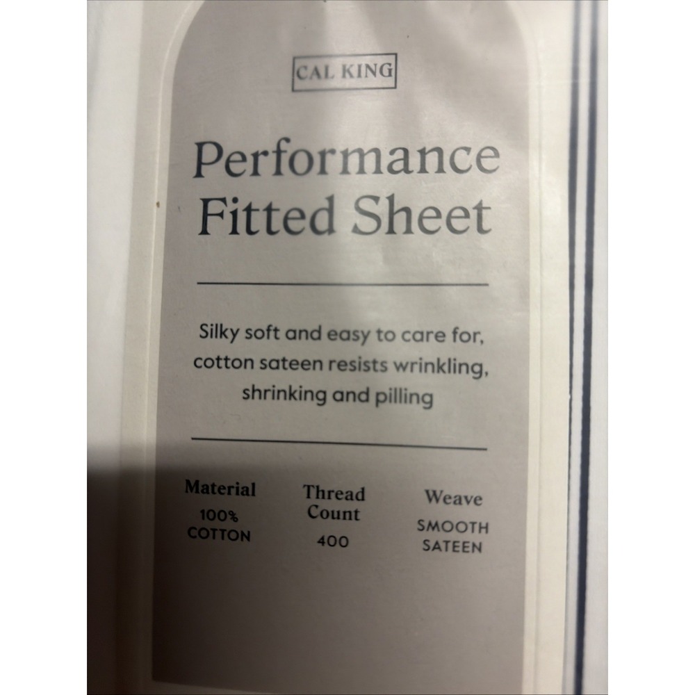 California King 400 Thread Count Performance Fitted Sheet Navy Stripe
